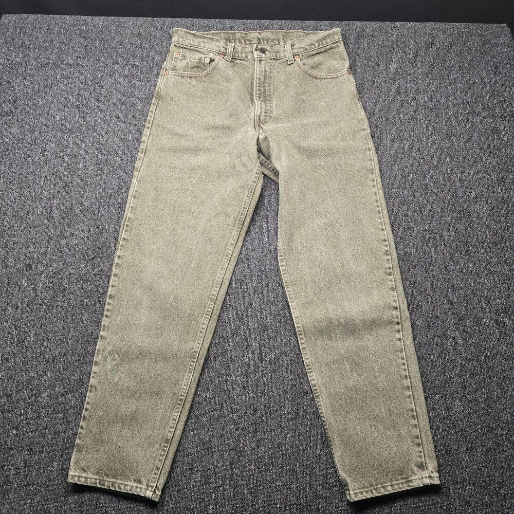 Vintage 90s Levis 550 Moss Green Jeans Mens 34x30 Relaxed Tapered Denim USA Made